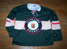 NICE Kappa Sigma fraternity green men's hockey jersey - Large - great shape picture