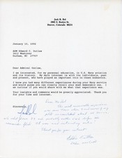 Admiral Edward Outlaw - Signed Note on Fan Letter picture