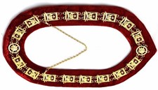 FREEMASON MASONIC Collar Shriners Shriner GOLD Plated RED Velvet  picture