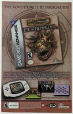 Dungeons Dragons Eye of Beholder Print Ad Game Poster Art PROMO Original GBA D&D picture