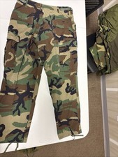 BDU Pants Camouflage Military Size Large Regular Woodland Pattern Ripstop. picture