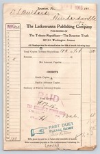 1915 The Lackawanna Publishing Company Tribune Republican Scranton PA Invoice picture