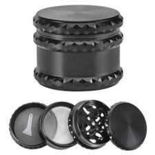 4-Piece 2.25in Spice Herb Grinder Metal Herb/Spice Grinder: Black picture