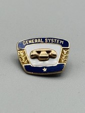 Vintage 10K Gold Emblem 2g Service Lapel Pin General System Telephone GTE picture