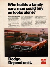 Vintage Print Ad 1971 Dodge Depend On It Charger 1972 Model Year picture