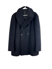 Vintage Pembroke Inc Men's 100% Kersey Blue Wool Peacoat Military Jacket 42S EUC picture