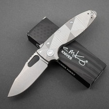 NEW Demko Shark-A-Tac, Hexagon Textured Titanium, MagnaCut Blade w/ Spike picture