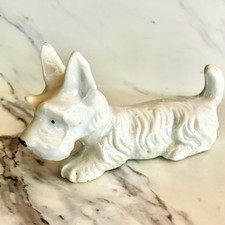 White Ceramic West Highland Terrier  Dog Figurine-Mid Century-Japan. 4.5” long picture