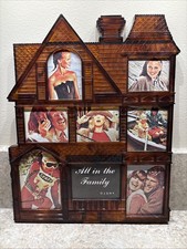 Vintage Victorian Gothic Haunted House Picture Photo Frame Wall Decor VTG Brown picture