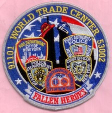 New York City Fire Dept WTC Fallen Heroes Patch 9-11 blue picture