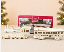 Lenox Christmas Village Train & Passenger Car Porcelain 7