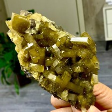1.63LB Shiny Golden Cuboid Barite Crystal Based on the Purple Spherical Fluorite picture