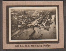 Germany 1932's Hamburg Harbour view from  Zeppplin Ciggarette card picture