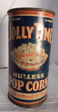 vintage tin--Jolly Time Hulless Pop Corn Sioux city, Iowa 5