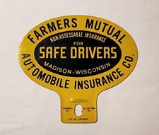 Vintage Farmers Mutual Auto Insurance Co. Madison Wisconsin License Plate Topper picture