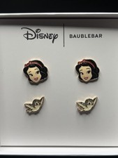 New BaubleBar Disney Snow White & Blue Bird Stud Earring Set 2 Pair NIB Gift Box picture