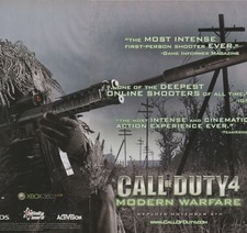 2007 Call of Duty 4: Modern Warfare Orig 2-Pg Print Ad PS3 Art 42x27cm EGM 222 picture