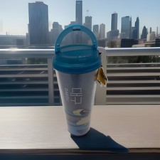 Starbucks Daegu Korea 16 oz Blue Travel Cup Tumbler With Carry Handle 2016 picture