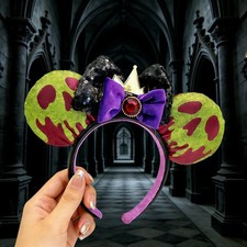 Snow White Evil Queen Poison Apple Headband Disney` Parks Bow Minnie Ears Resort picture