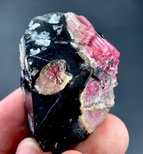 219 Carat Pink Tourmaline Crystal Specimen With Smoky Quartz From Afghanistan picture