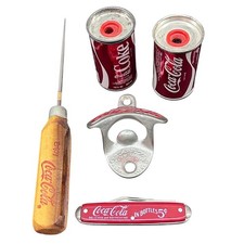 Vintage Coca-Cola Collectibles Lot Bottle Opener Knife Sharpeners Ice Pick picture