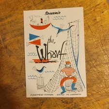 1960s THE WHARF - FISHERMEN'S TERMINAL vintage dinner menu SEATTLE, WASHINGTON picture