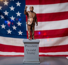 President Donald Trump 45/47 7inch bronze style statue w/base. Hand painted. MAG picture