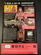 2002 BARBARIAN Playstation XBOX Gamecube Video Game Promo art ~ Print Ad/Ad Page picture