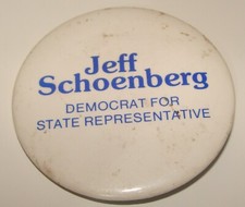 Pol Jewish Judaica Jeff Jeffrey Schoenberg Democratic Party Pin Back Lapel picture