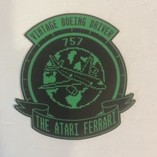 Vintage Boeing Driver The Atari Ferrari Jet Plane 757 Custom Sticker picture