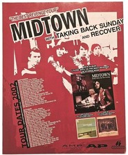 Midtown 2002 Tour w/ Taking Back Sunday & Recover Original Print Ad 8.5 X 10.75