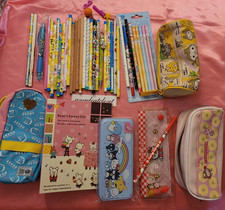 Vintage Japan Stationery Lot Pencils Sanrio 90's Hamtaro One Piece Angel Blue picture