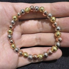 Genuine Natural Gibeon Iron Meteorite 3 colors   Round Beads  Bracelet 6mm picture