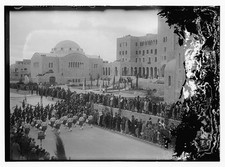 Photo:Jerusalem Palestine 1920s YMCA Building Parade Crowd picture