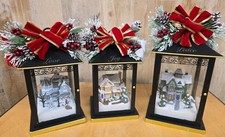 Set 3 Thomas Kinkade Illuminated Sparkle of the Season Holiday Lanterns W/Tags picture