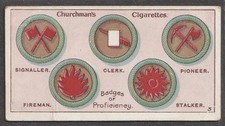 Churchman's Boy Scouts, 3rd Series (blue back), 1916, No 44, Scouts' Badges, 3 picture