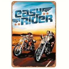 1pc Easy Rider Vintage Motorcycle Metal Sign - 8x12