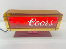 Vintage 1988 Coors Beer Lighted Cash Register Sign Clock Works Man Cave Bar picture