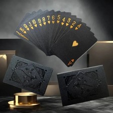 Diamond Waterproof Black Golden Cards Plastic Poker Playing HD Deck of Cards picture