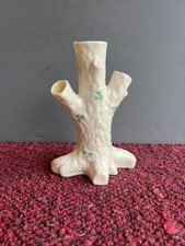 Beleek Hollow Tree Vase 6” Vintage Ireland Eggshell Porcelain picture