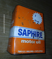 Vintage Gulf Saphire Supreme 2 Gallon Motor Oil Can with Cap . Nice Collectable  picture