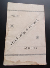 Antique 1890 IOOF Grand Lodge of Vermont 43rd Annual Session Book Montpelier VT picture