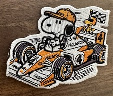 F1 McLaren Snoopy Race Car Embroidered Iron On Patch 3.5