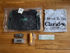 VINTAGE 80s Claridge Casino Hotel Atlantic City Promo Lot Duffel Bag Alarm Clock picture