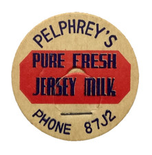 PELPHREYS    JERSEY MILK  OKLAHOMA CITY  OKLAHOMA  OK  MILK BOTTLE CAPS picture