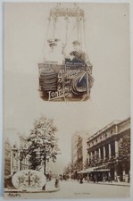 Vintage Postcard RPPC Hot Air Balloon Souvenir Photo London Garrick Theatre AA86 picture