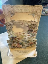 LARGE VINTAGE POP-UP MOTHER’S DAY CARD FLORAL BLUEBIRD BEAUTIFUL HALLMARK picture