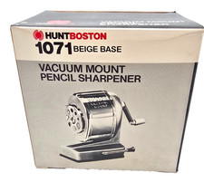 VINTAGE BOSTON 1071 VACUUM MOUNT BEIGE PENCIL SHARPENER NEW NOS picture