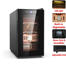 Electric Cigar Cooler Humidor Cedar Wood Shelf Storage 200 Cigar Touch Control picture