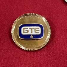 VTG GTE General Telephone & Electronics 10k Yellow Gold & Blue 1 Star Emblem Pin picture
